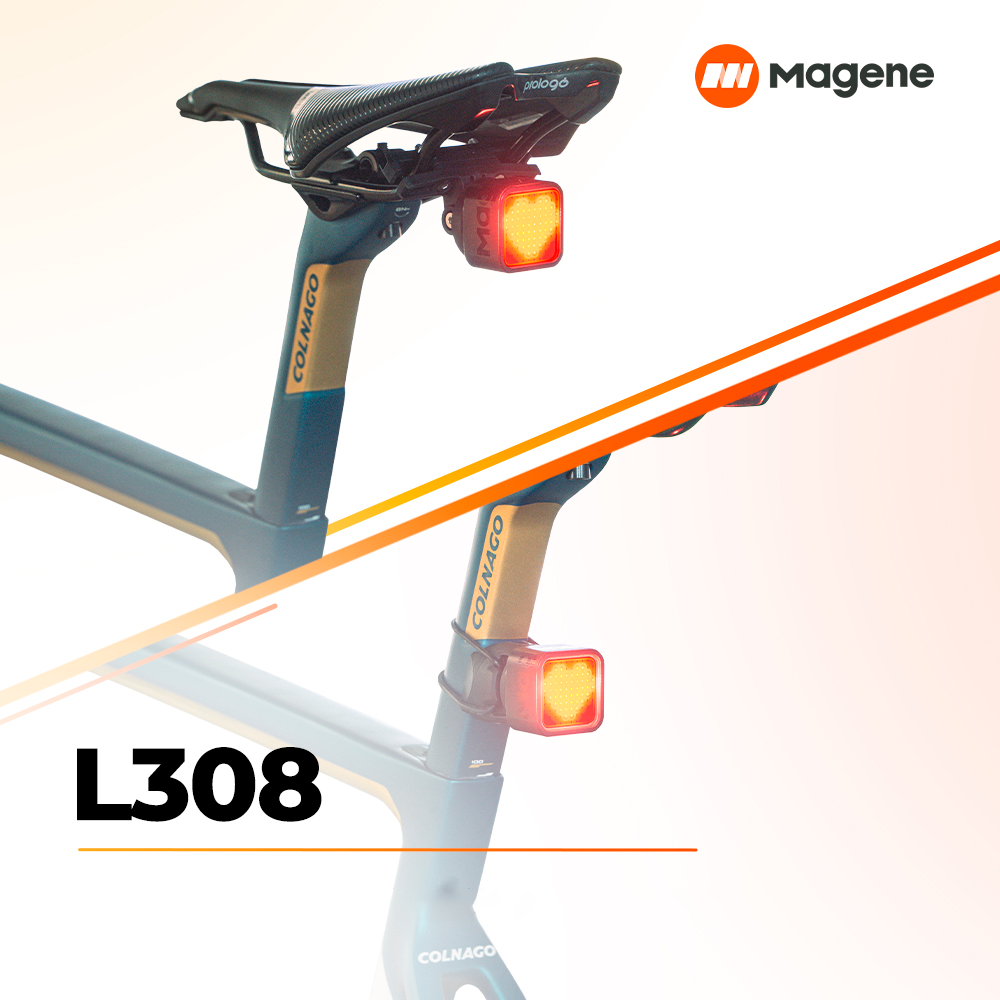 Умный велофонарь Magene L308 с креплением на рамки седла - изображение, фото | AlienBike